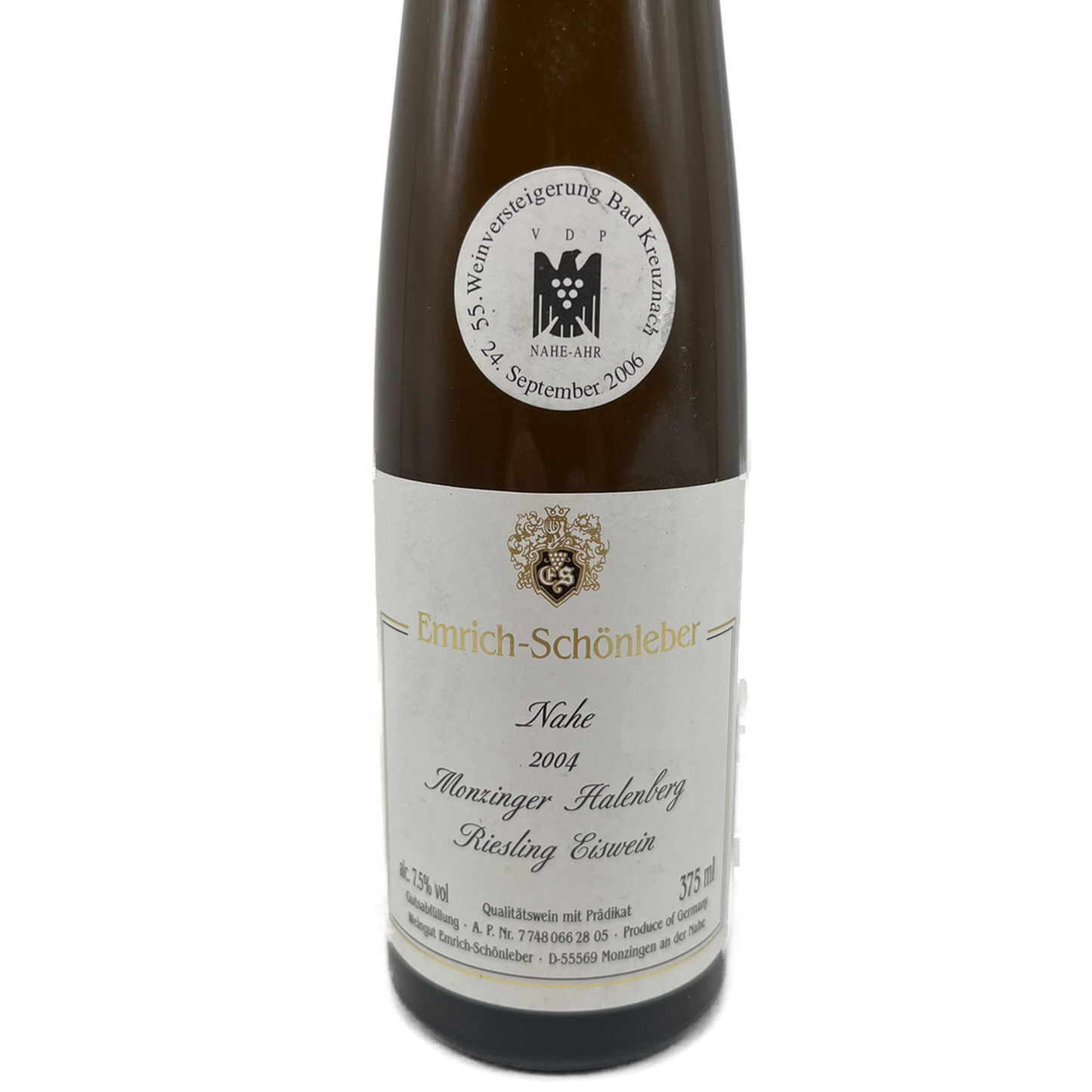 Weingut Emrich-Schonleber | Monzinger Halenberg Riesling Eiswein Goldkapsel "Versteigerungswein" | 375ml | 2004