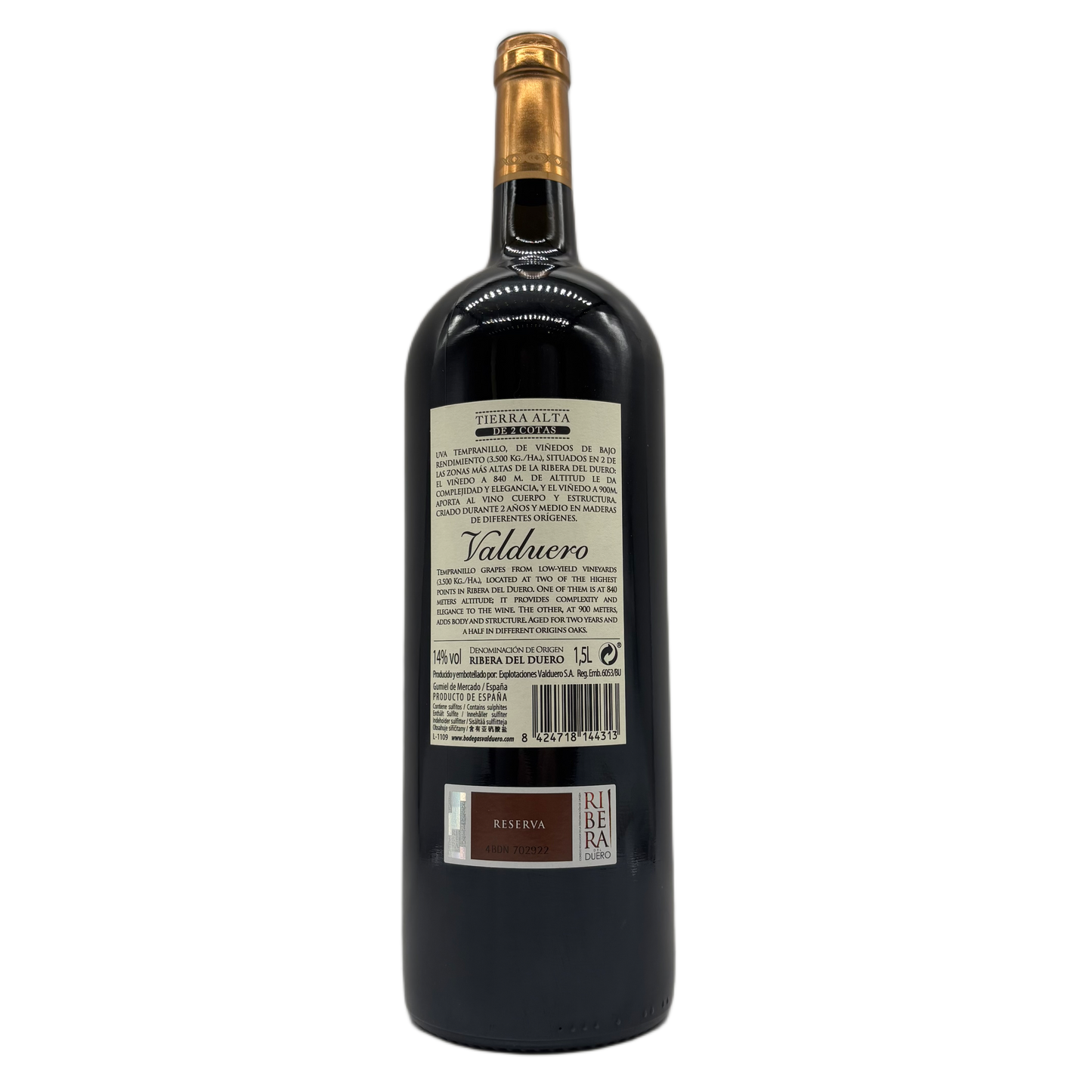 Bodegas Valduero Tierra Alta | De 2 Cotas  Reserva | 1,5L Magnum | 2017